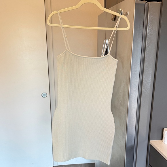 Babaton Sculpt Knit Cream Dress - Picture 1 of 4